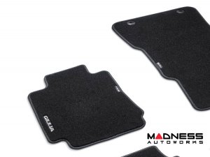 Alfa Romeo Giulia Floor Mats - Genuine Alfa - Black Carpet - Silver Trim - RWD